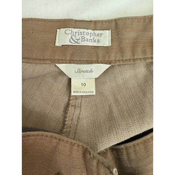 Christopher & Banks‎ Women's Size 10 Stretch Khaki Dress Pants Flat Front - Picture 3 of 4